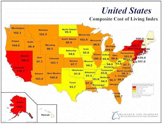 cost of living map